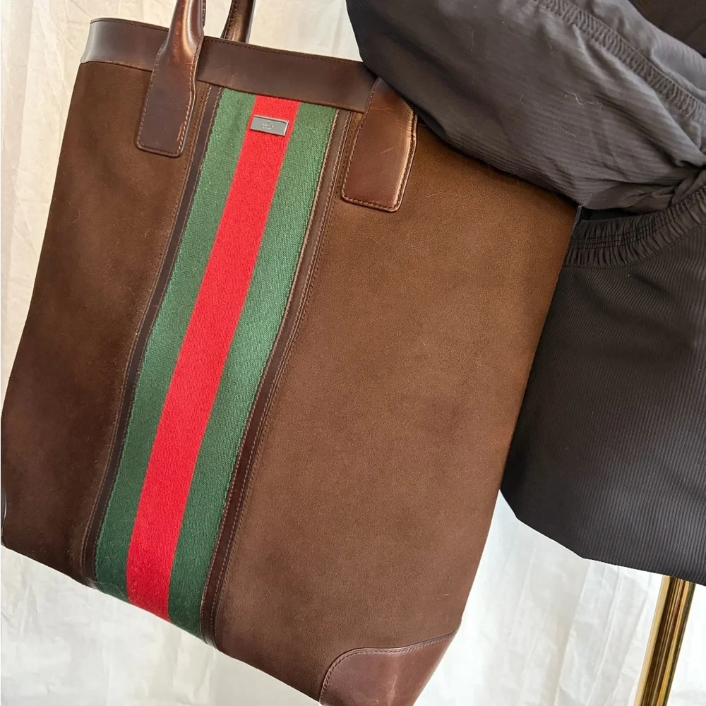 Gucci Brown Suede Ophidia Sherry line tote